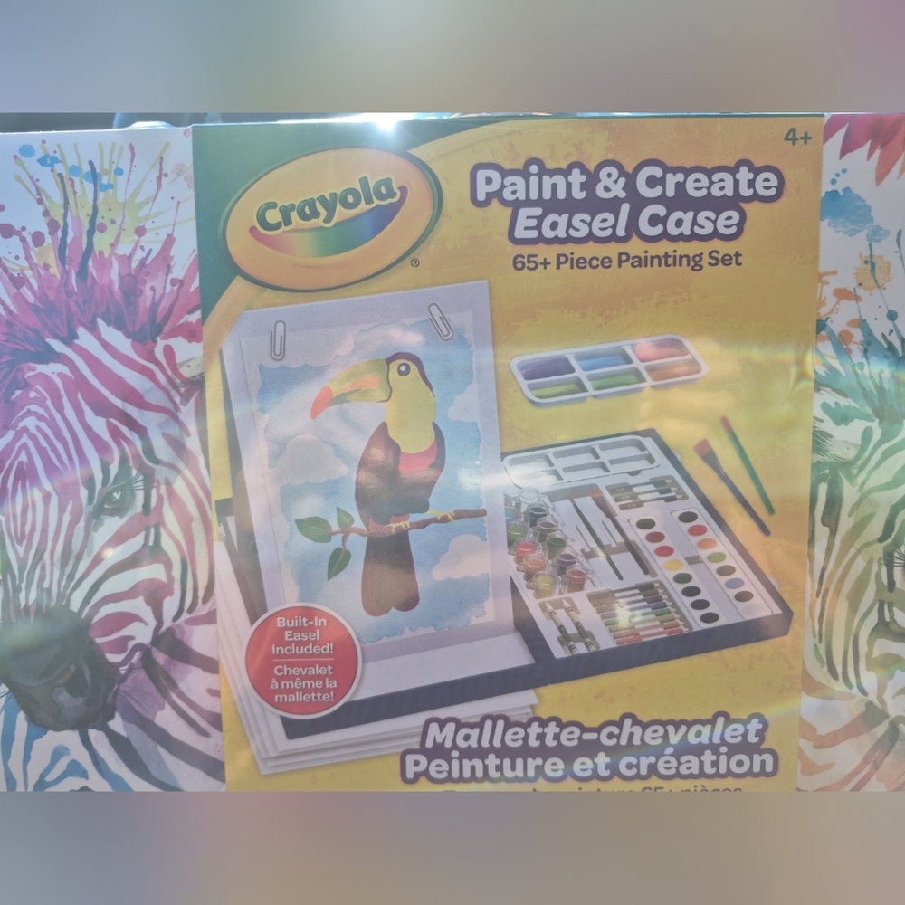 Crayola Paint & Create Easel Case. 65+ Piece Painting Set. Built-in Easel Includ